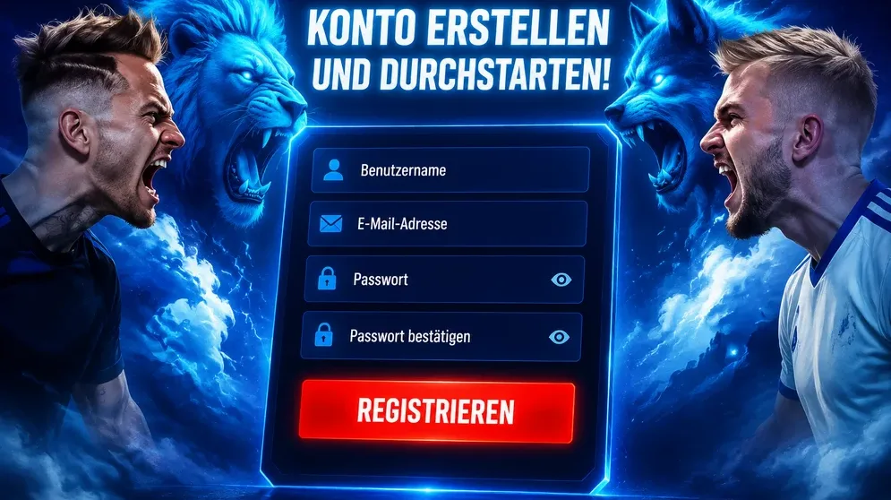 Registrierungsformular mit Eingabefeldern auf dem Bildschirm