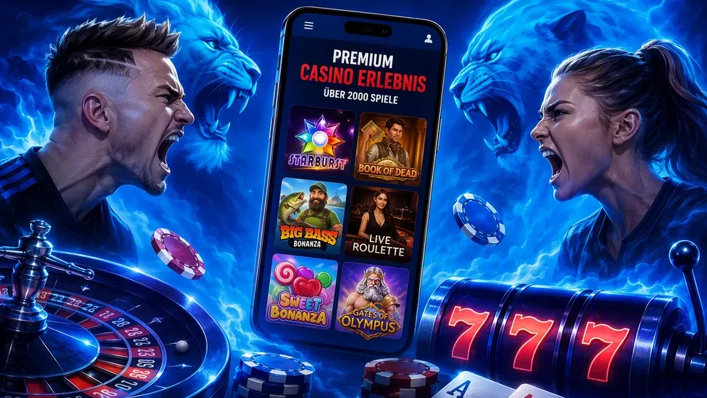 Smartphone mit Casino-App auf dem Display